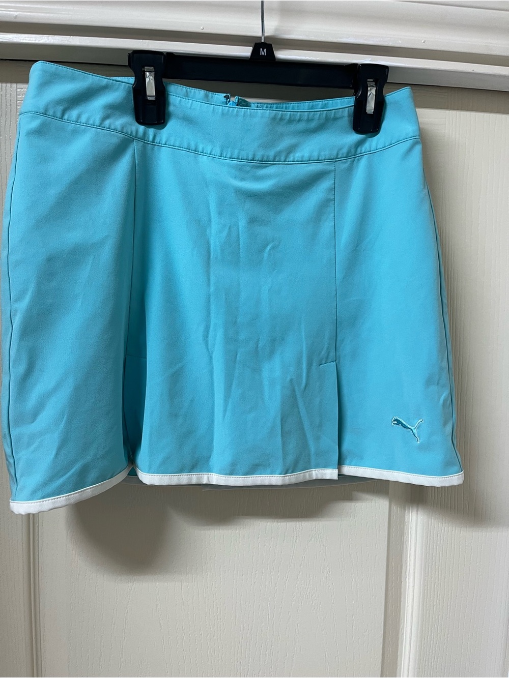 Puma Turquoise Blue Golf Skort with White Hem